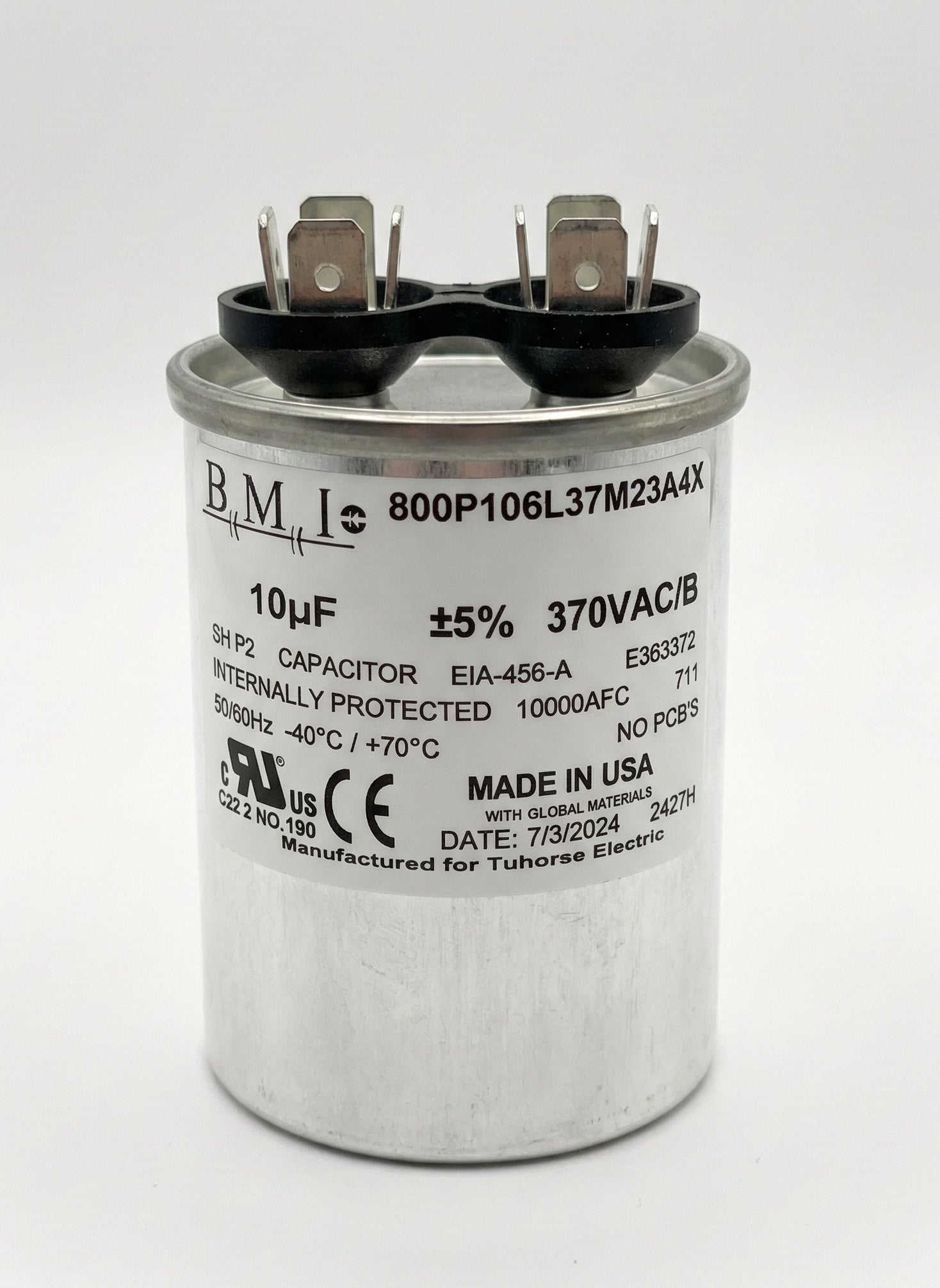 Pump Motor Run Capacitor | 10 MFD 370VAC | Compatible with U17
