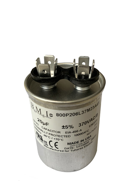 20uF motor run capacitor angle view