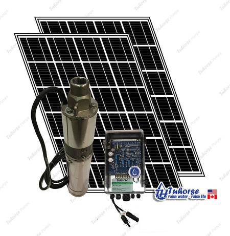 Tuhorse 3" 500W solar pump kit with 2 solar panels