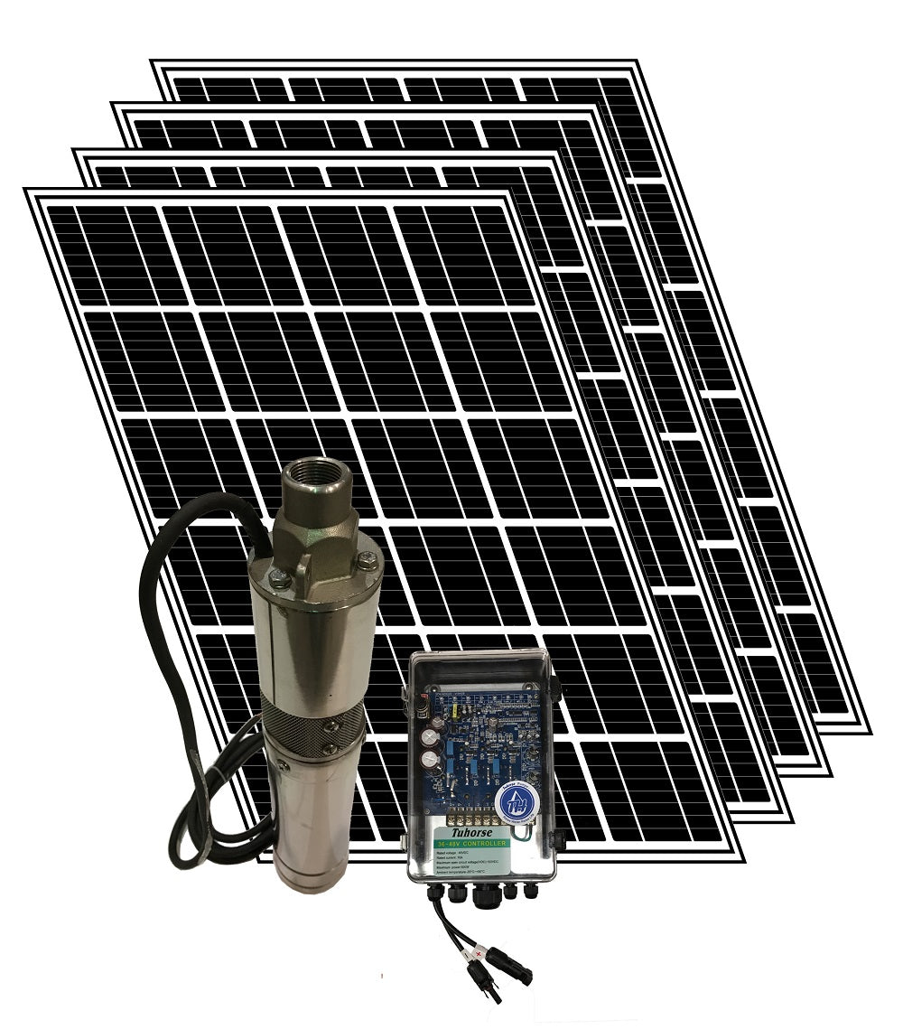 Tuhorse 500W solar pump kit with 6x 100W solar panel