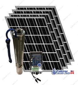 4" 2200W (3HP) 13GPM (013-018F) Solar Submersible Deep Well Pump, 3200W Solar Panel, 250 feet Cable Complete Kit
