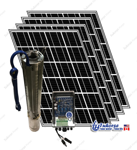 Tuhorse solar pump kit - 1500 Watts deep well pump with 4 x 280W PV panels