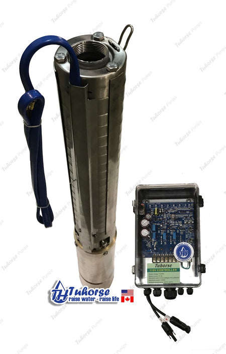 Tuhorse S.S. centrifugal deep well solar pump w/ controller 