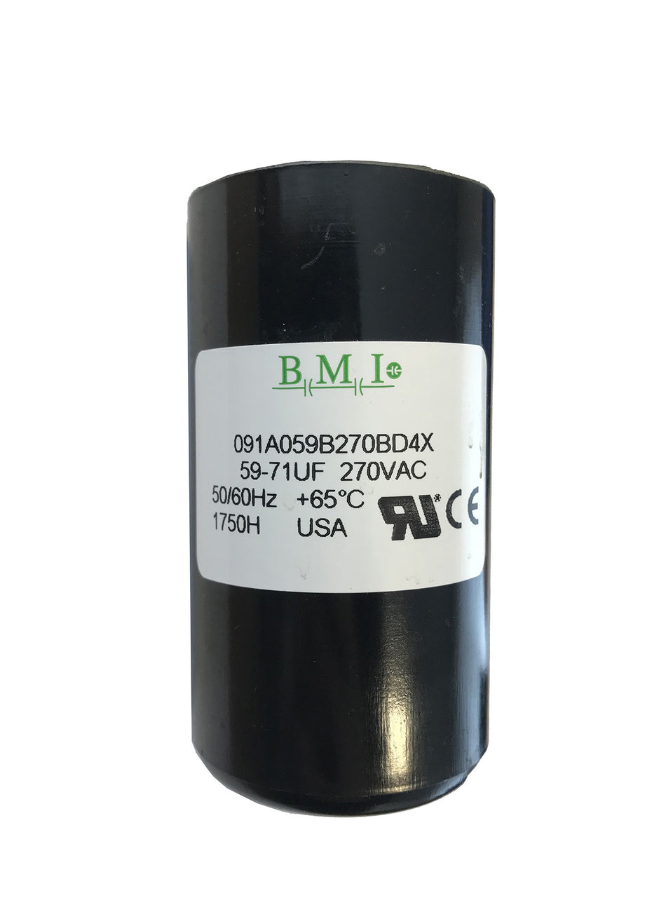 59 MFD capacitor replacement for 3/4HP Pentair, Berkeley, Sta-Rite capacitor start and capacitor run (CSCR) type control boxes.
(U17-1423)