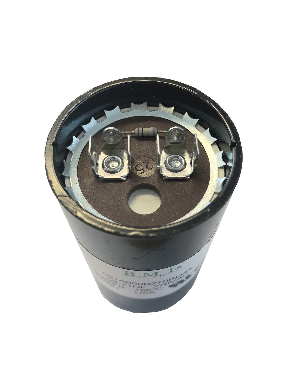 59 MFD capacitor replacement for 3/4HP Pentair, Berkeley, Sta-Rite capacitor start and capacitor run (CSCR) type control boxes.
(U17-1423)