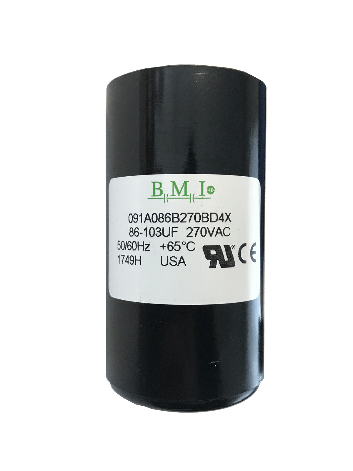 86 MFD capacitor replacement for 1HP Pentair, Berkeley, Sta-Rite capacitor start and capacitor run (CSCR) type control boxes.
(U17-1424)