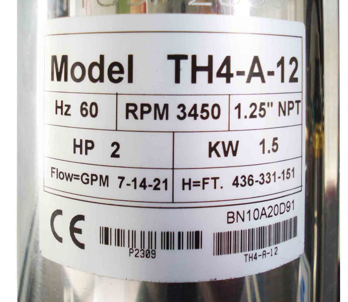 Tuhorse 4inch TH4-A-12 15GPM Pump end replacement