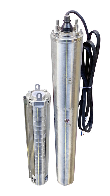 Disassembled Top View Tuhorse 4" 1500W (2HP) 2-Wire Solar Submersible Deep Well Pump, Solar DC or AC 230V (4THSG Series)