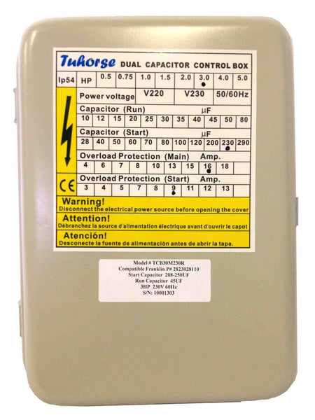 3HP Control Box, Replacement for Franklin Standard Box with Part # 2823028110