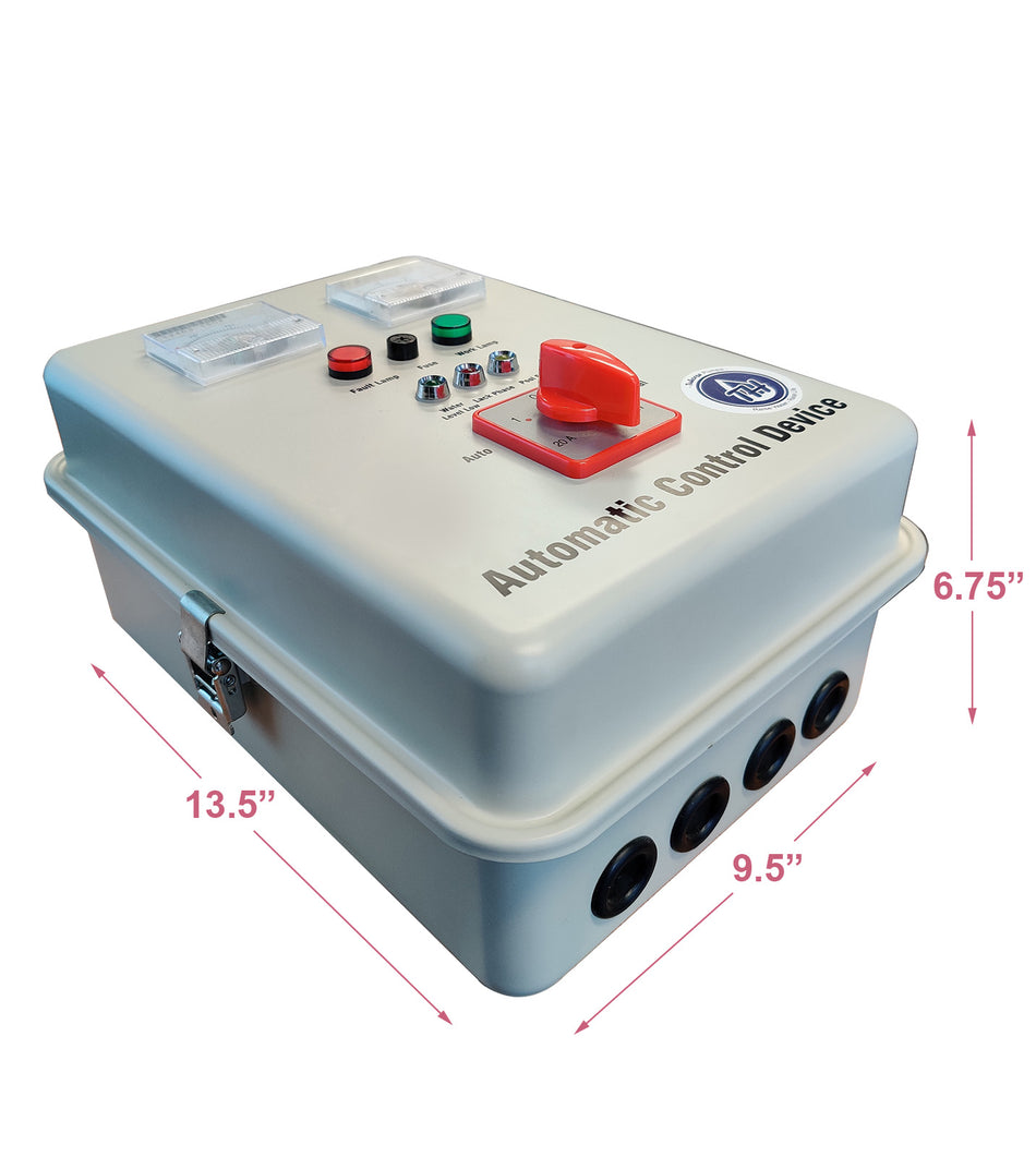 5HP / 5.5HP Control Panel, 230V 3-phase, with manual / automatic water level control (TCP55T230)