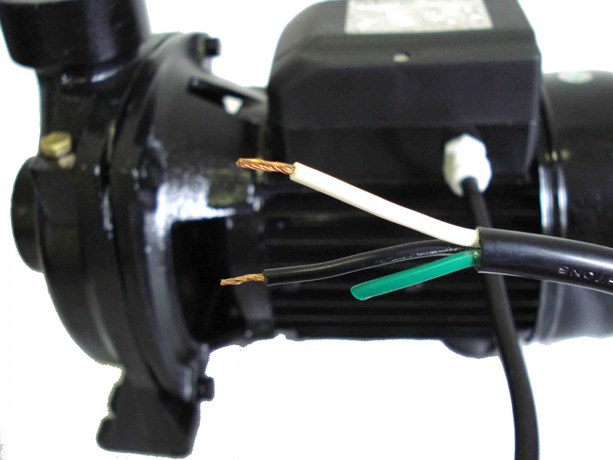 THC120-65 3HP 130GPM Max Centrifugal Pump for Drip, Aeroponic, and Open Flow Irrigation 2 hot wires and ground