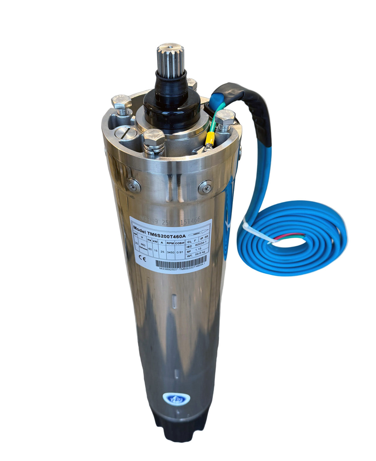 Tuhorse 6" 20HP 3-Phase 460V 60Hz Motor Oil Cooled TM6S200T460A