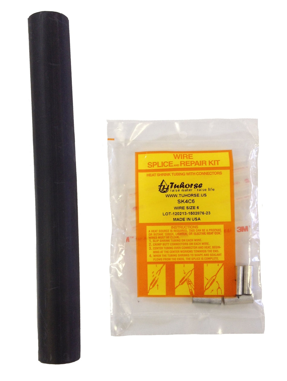 Splice Kit (Full Kit with 12" outer tube) for pump wire, AWG #6, Submersible
