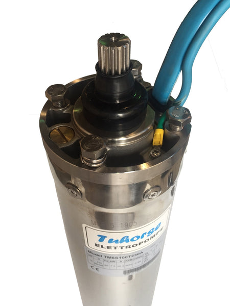 Tuhorse  6" 10HP Full Stainless Steel 3-Phase 460V Motor Only (TM6S100T460A) Top Side View
